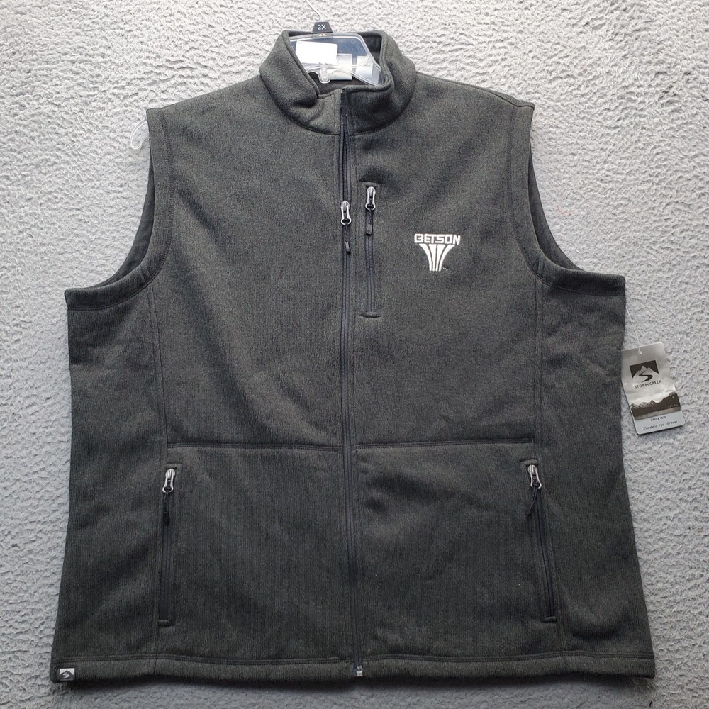 Strom Creek Vest Womens 2XL Green Betson Fleece Lined Pockets Full Zip Mock Neck